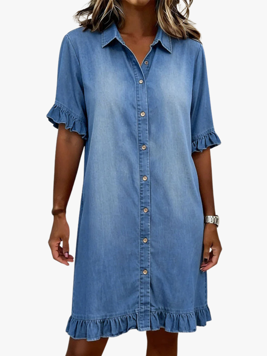 CLAIRE LYON | ROBE EN DENIM À BOUTONS POUR FEMMES