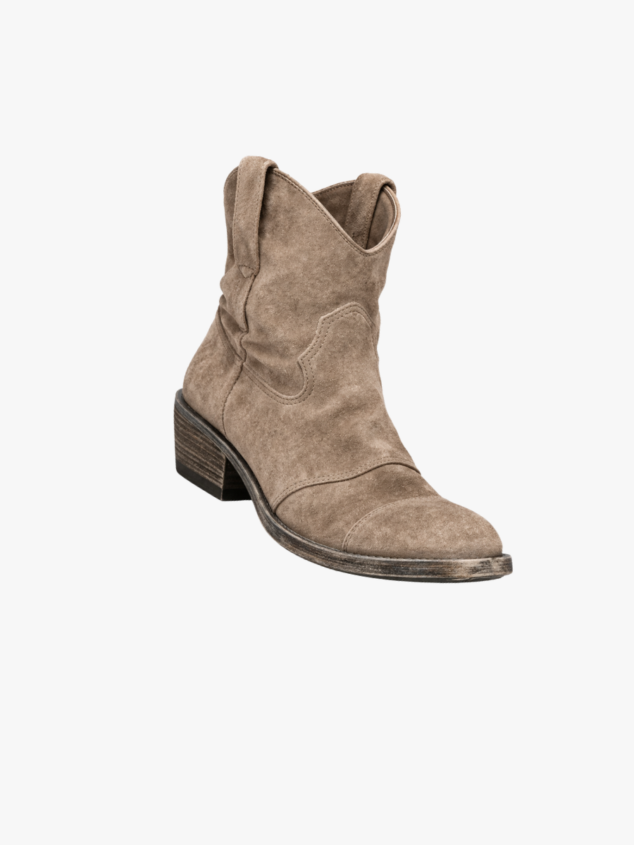 CLAIRE LYON | BOTTES CLASSIQUES EN DAIM À TALONS BLOCS WESTERN POUR FEMMES