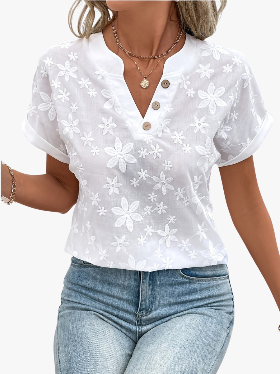 CLAIRE LYON | BLOUSE FLORALE À COL EN V POUR FEMMES