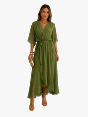CLAIRE LYON | ROBE EN CHIFFON À ENVELOPPER POUR FEMMES