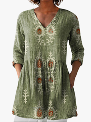 CLAIRE LYON | BLOUSE LONGUE À COL EN V POUR FEMMES