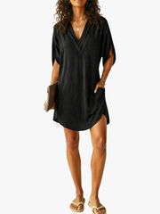 CLAIRE LYON | ROBE TUNIQUE À COL EN V POUR FEMMES