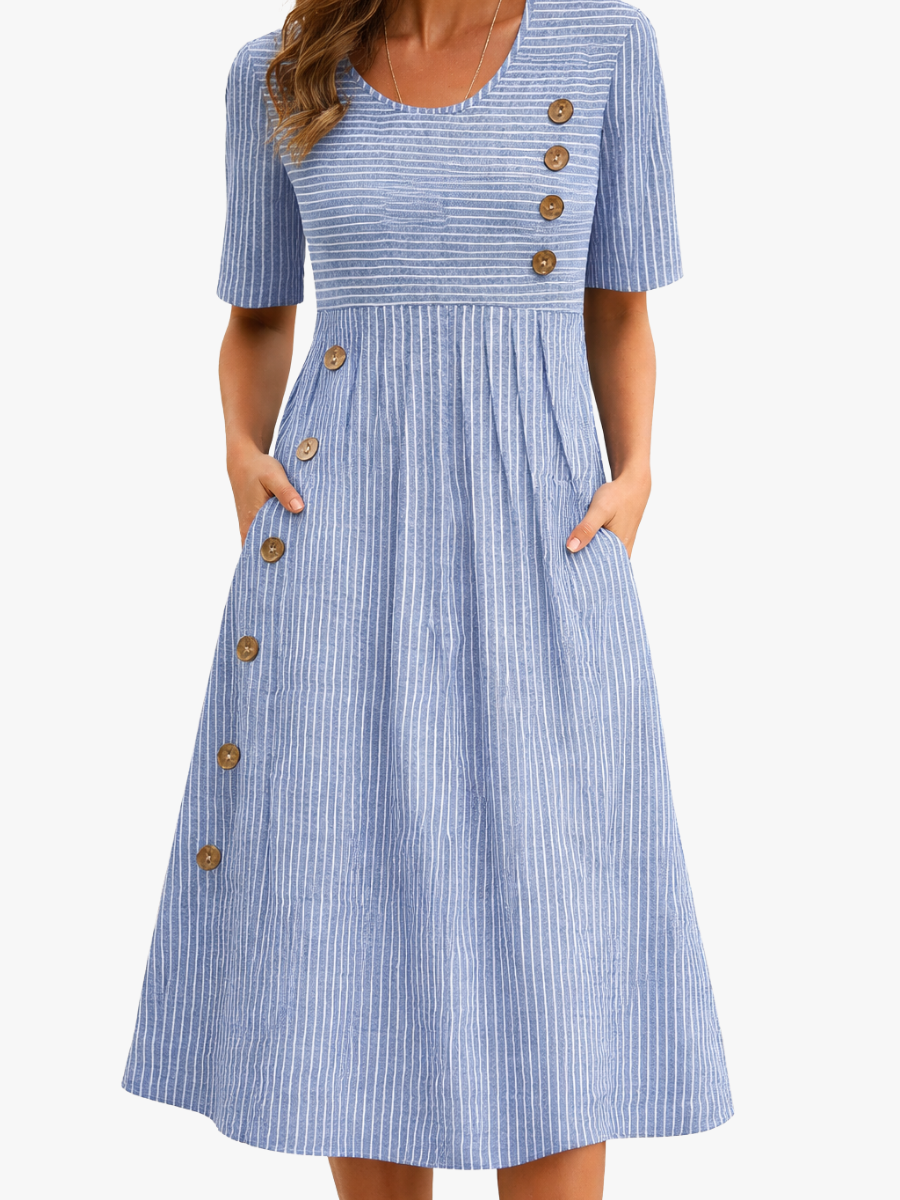 CLAIRE LYON | ROBE MIDI À RAYURES POUR FEMMES