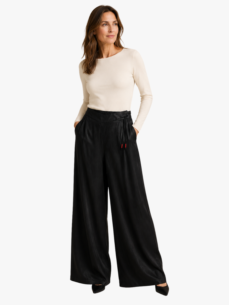 CLAIRE LYON | PANTALONS EN LIN À JAMBES LARGES POUR FEMMES