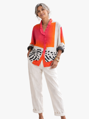 CLAIRE LYON | BLOUSE À COL V VOLANT SUR LE DEVANT POUR FEMME