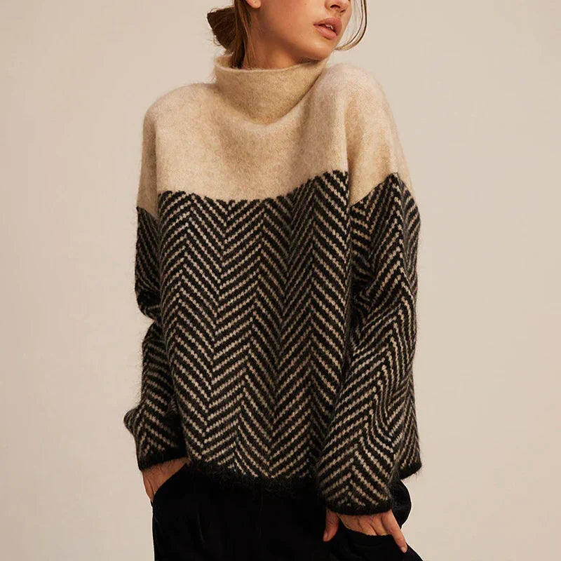 Pull à col roulé pour femme doux et élégant pour l’hiver