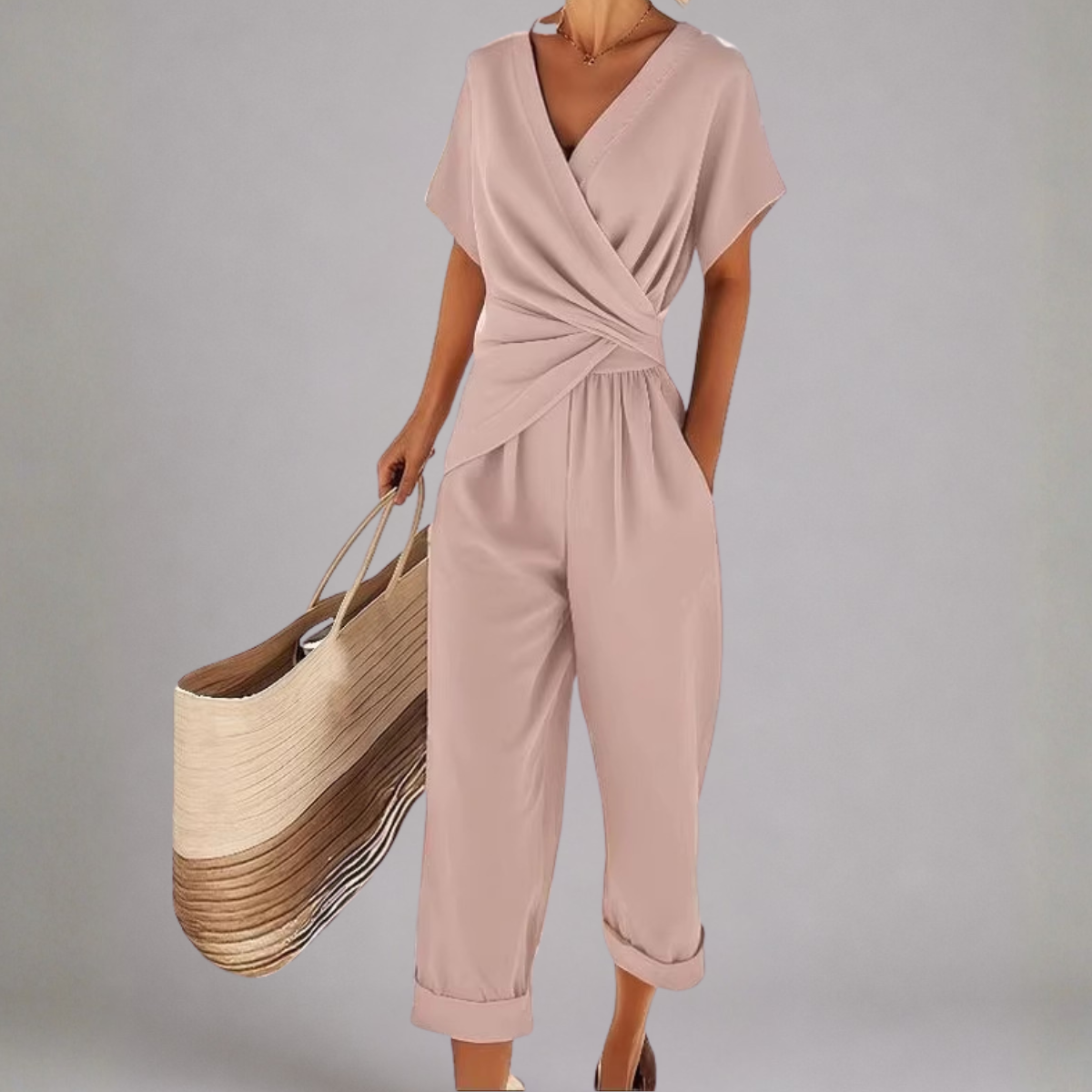 CLAIRE LYON | ENSEMBLE PANTALON LARGE STYLE WRAP POUR FEMMES