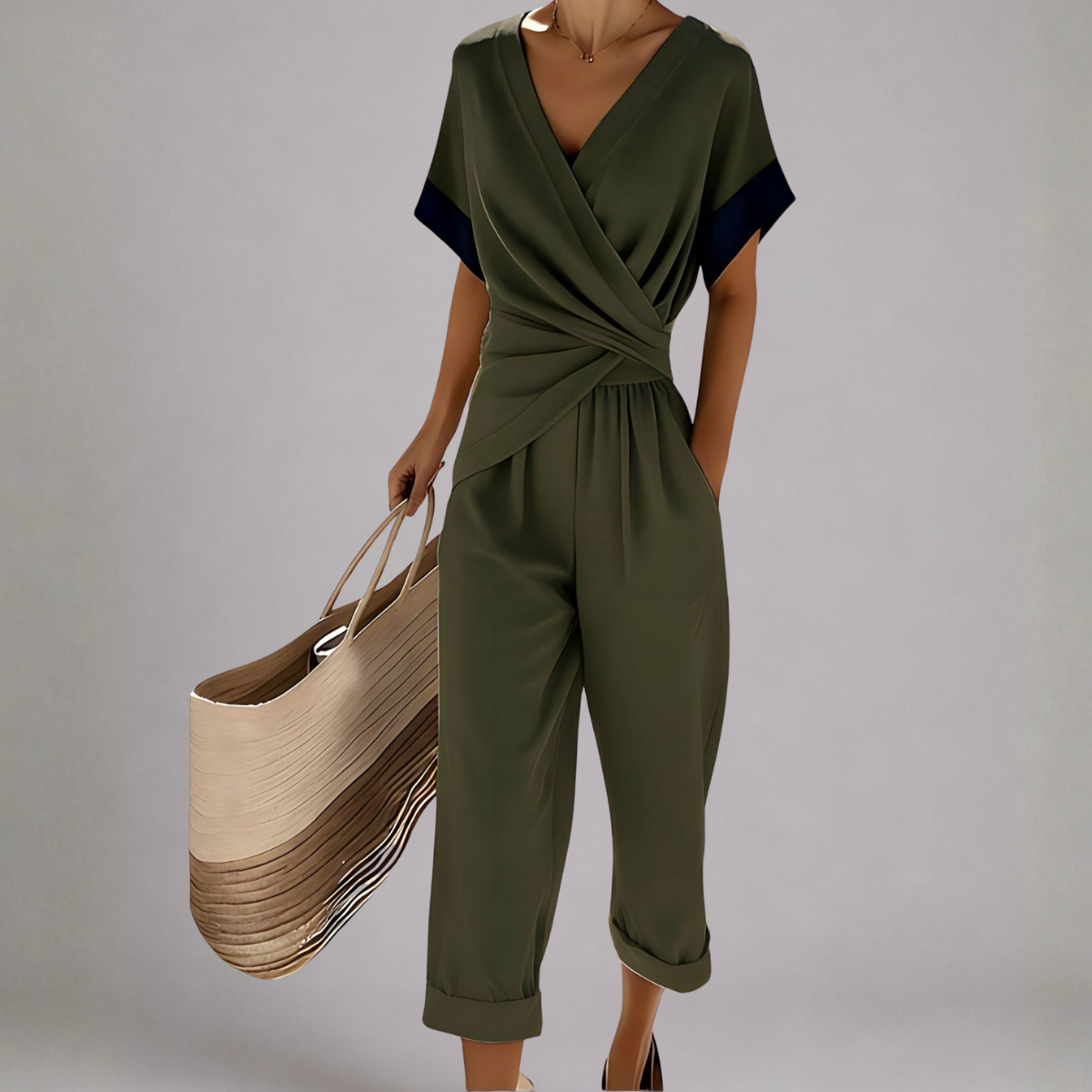 CLAIRE LYON | ENSEMBLE PANTALON LARGE STYLE WRAP POUR FEMMES