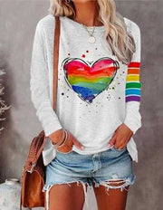 Anna - Pull automne à cœur coloré femme