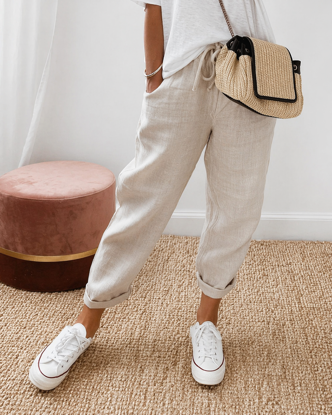 CLAIRE LYON | PANTALON LIN DÉTENDU POUR FEMMES