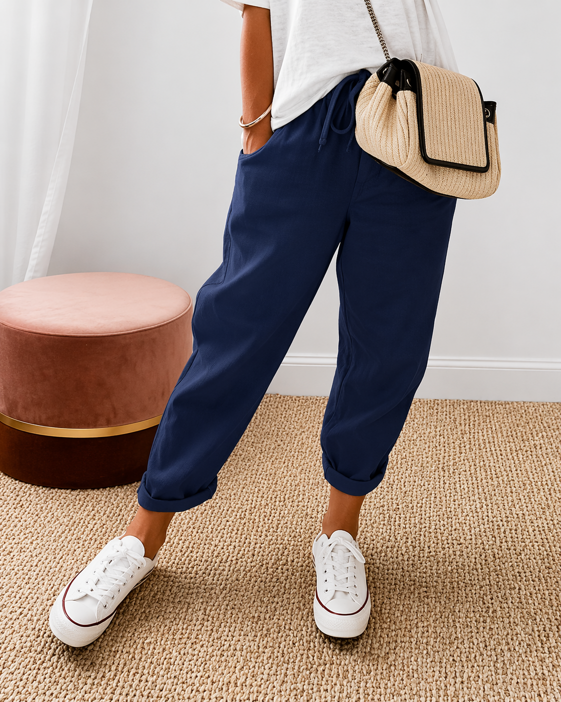 CLAIRE LYON | PANTALON LIN DÉTENDU POUR FEMMES