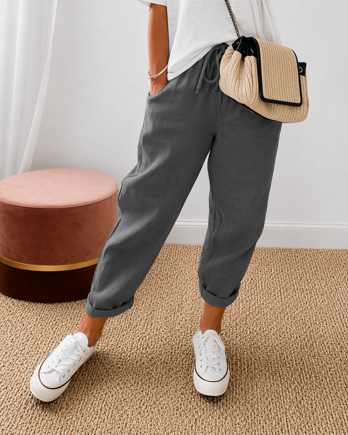 CLAIRE LYON | PANTALON LIN DÉTENDU POUR FEMMES