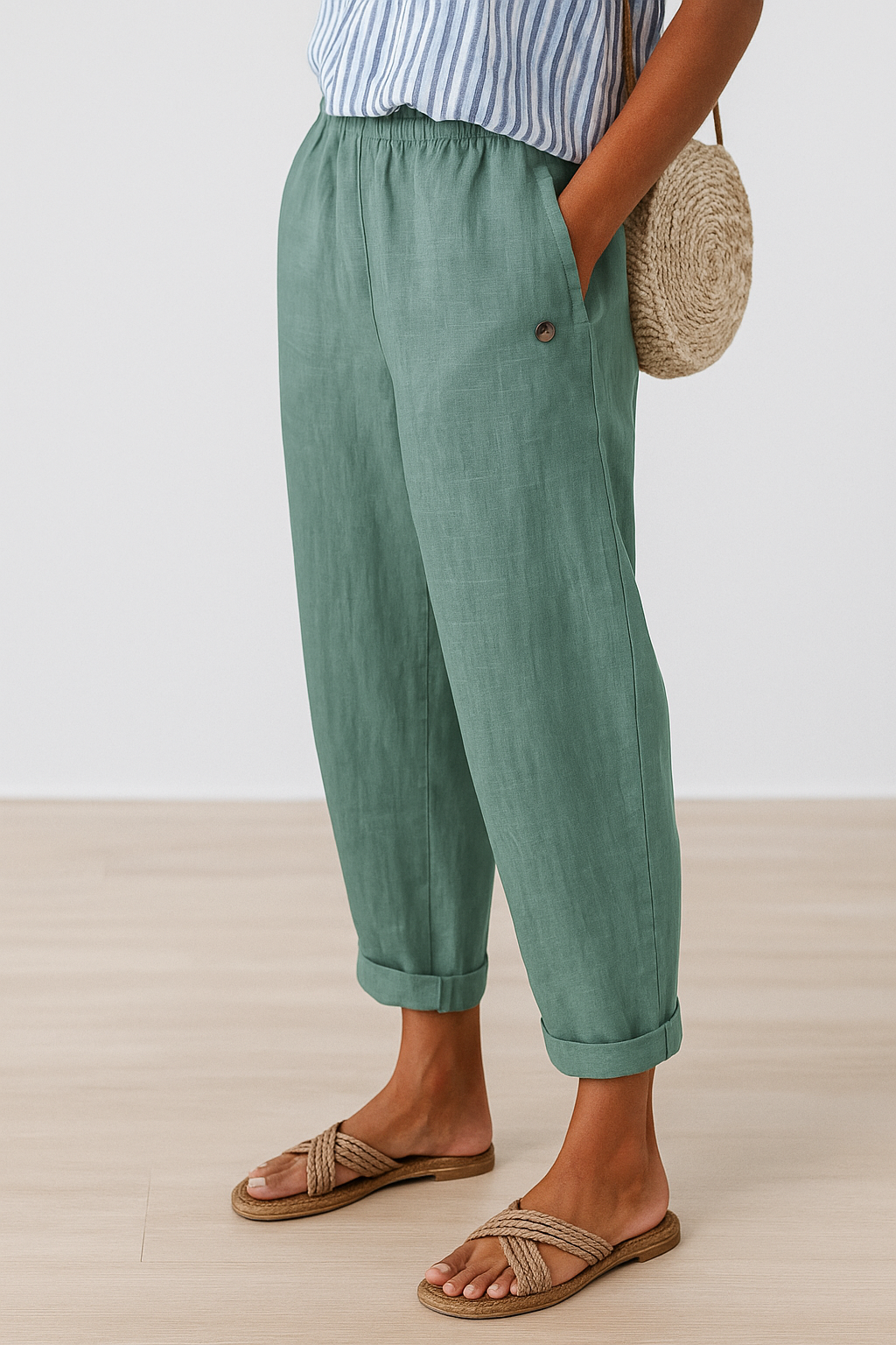 CLAIRE LYON | PANTALON FUSELÉ EN LIN MÉLANGÉ POUR FEMMES