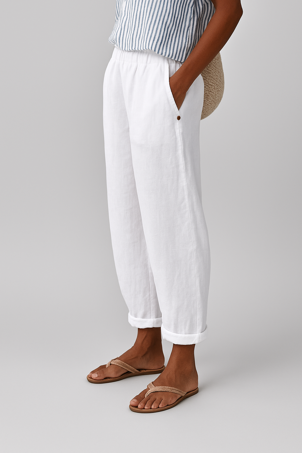 CLAIRE LYON | PANTALON FUSELÉ EN LIN MÉLANGÉ POUR FEMMES