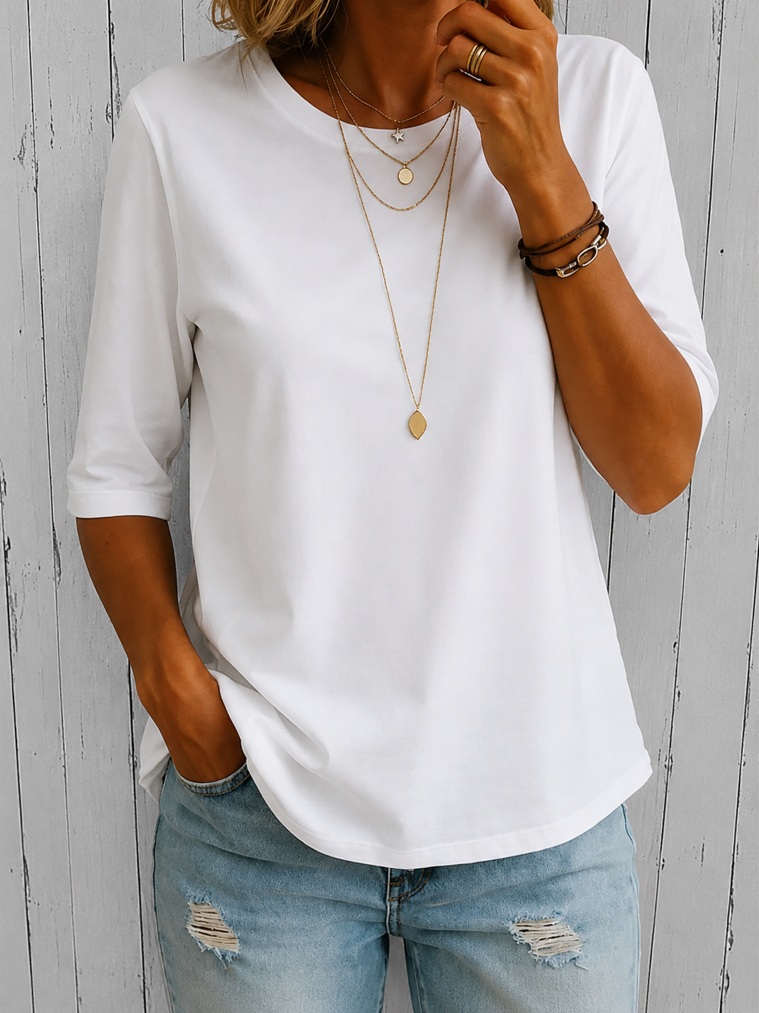 CLAIRE LYON | T-SHIRT À MANCHES MI-LONGUES POUR FEMMES