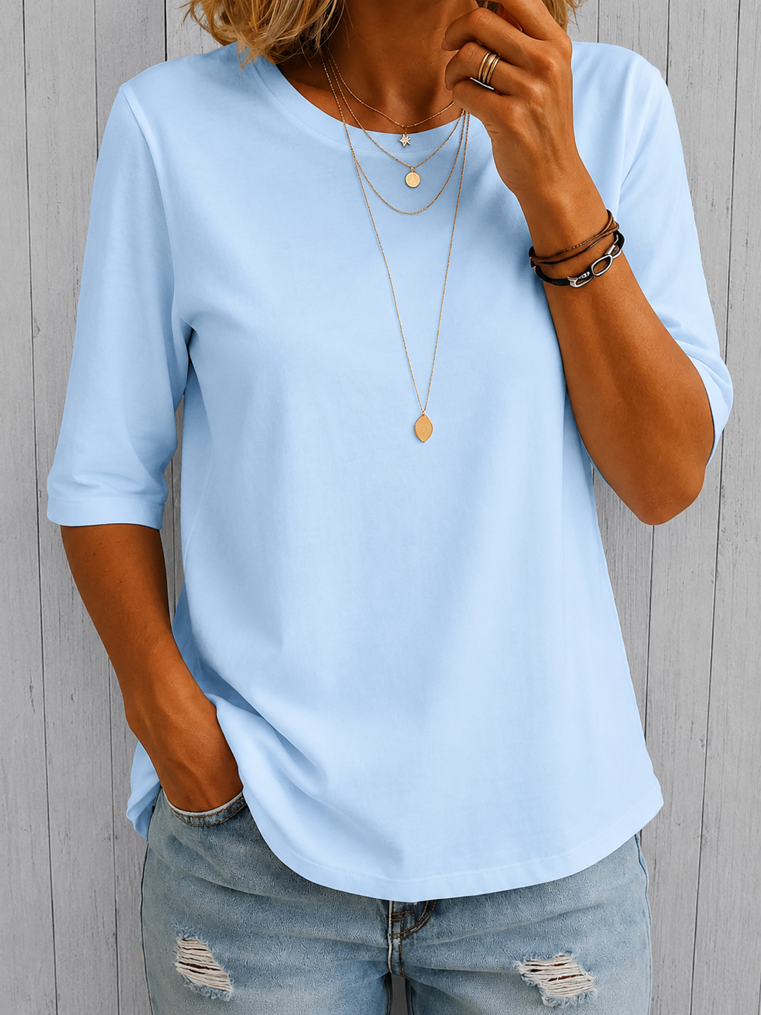 CLAIRE LYON | T-SHIRT À MANCHES MI-LONGUES POUR FEMMES