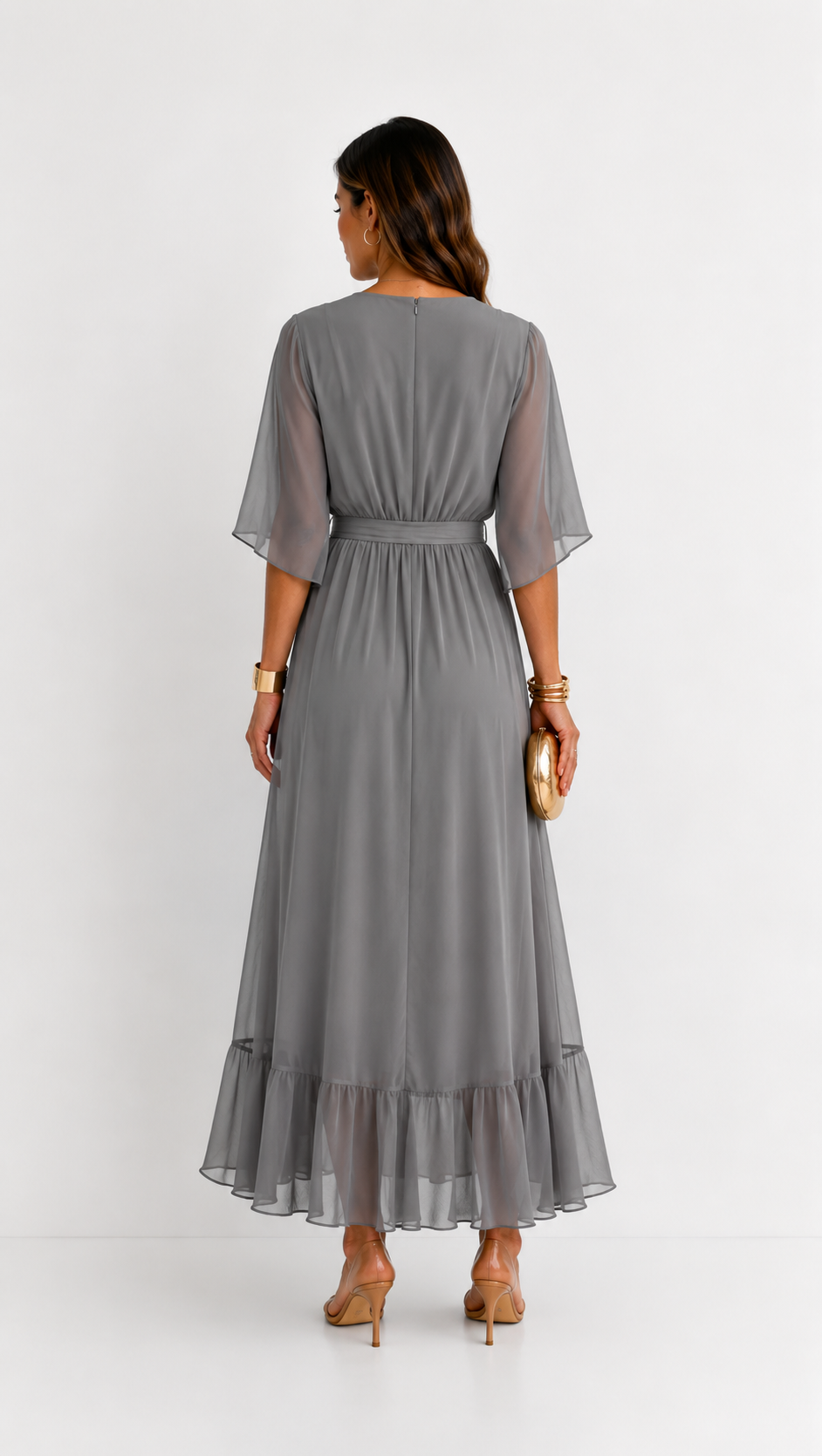CLAIRE LYON | ROBE EN CHIFFON À ENVELOPPER POUR FEMMES