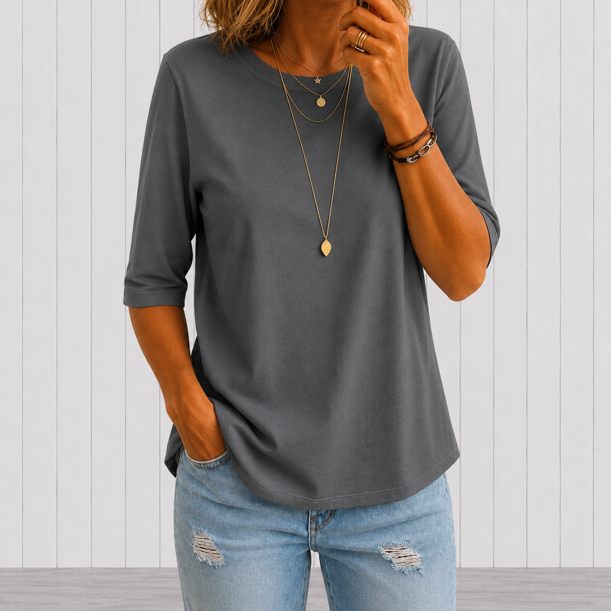 CLAIRE LYON | T-SHIRT À MANCHES MI-LONGUES POUR FEMMES