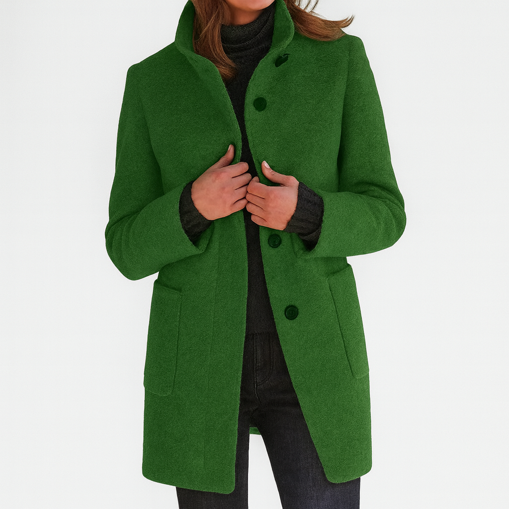 Veste femme en maille mélangée - Col montant, élégante et chaude