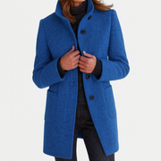 Veste femme en maille mélangée - Col montant, élégante et chaude