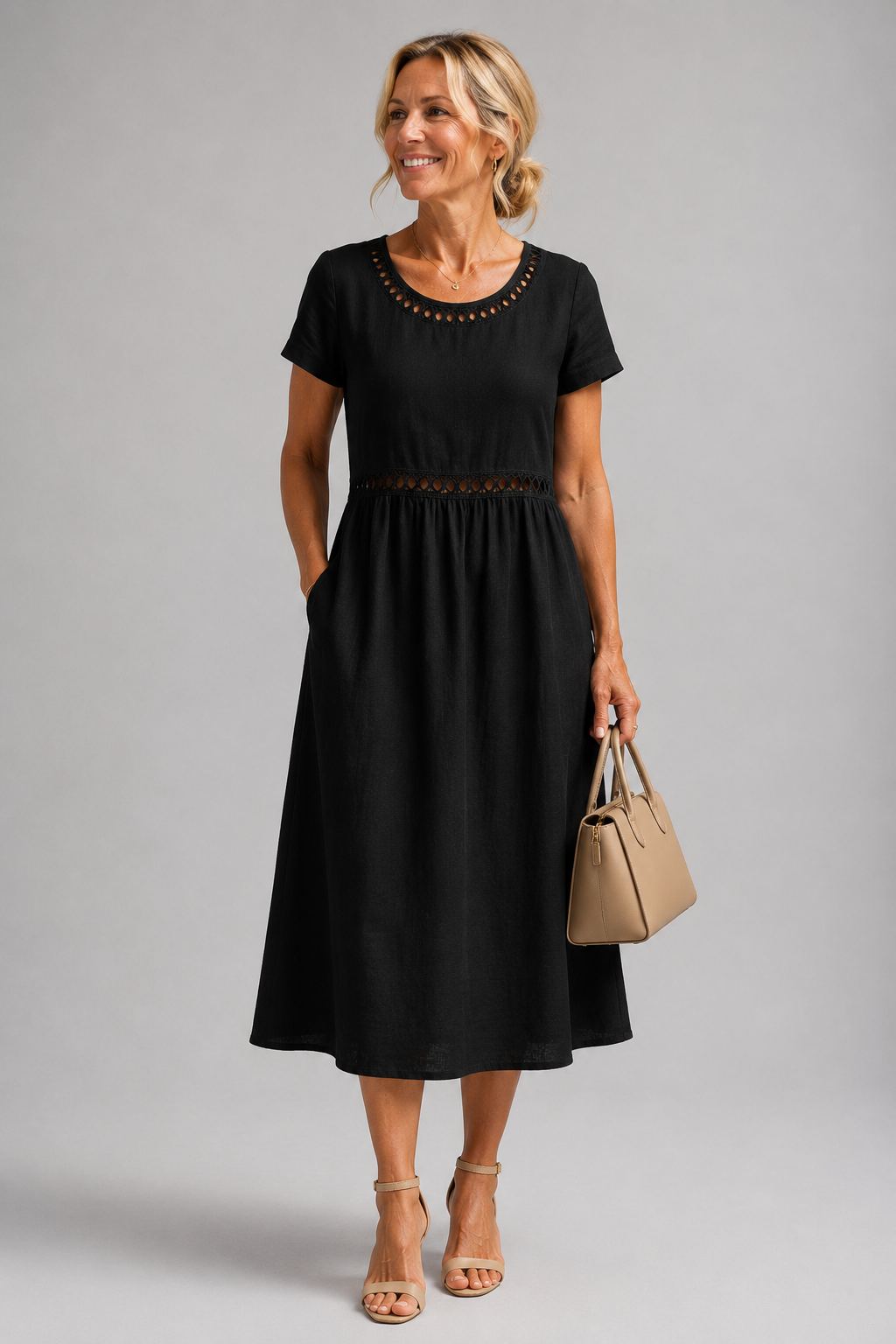 CLAIRE LYON | MODERNE ROBE MIDI BRODÉE POUR FEMMES