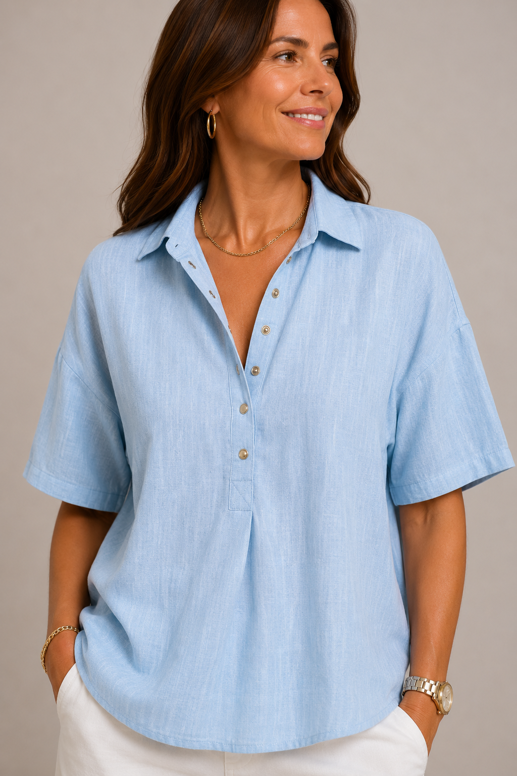 CLAIRE LYON | CHIC BLOUSE À COL EN V POUR FEMMES