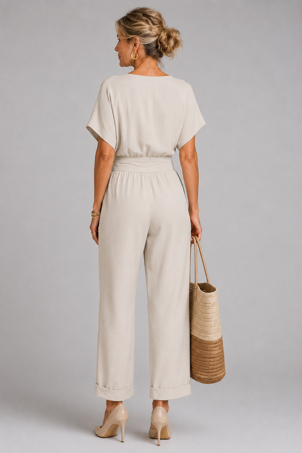 CLAIRE LYON | ENSEMBLE PANTALON LARGE STYLE WRAP POUR FEMMES