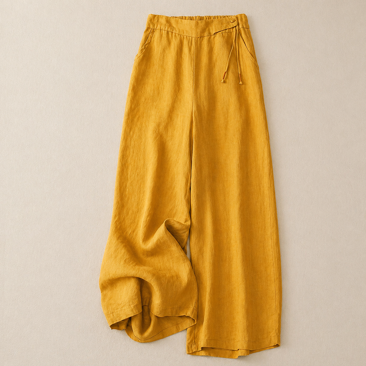 CLAIRE LYON | PANTALONS EN LIN À JAMBES LARGES POUR FEMMES