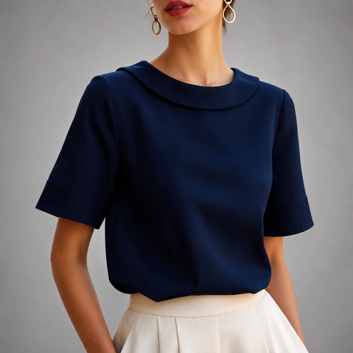 CLAIRE LYON | CHIC BLOUSE À COL ROND POUR FEMMES