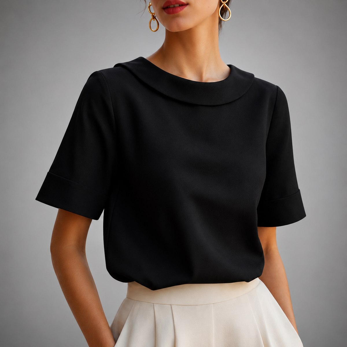 CLAIRE LYON | CHIC BLOUSE À COL ROND POUR FEMMES