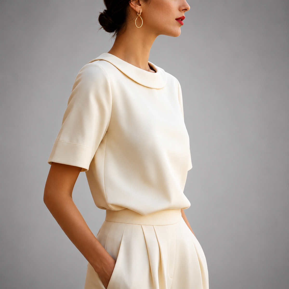CLAIRE LYON | CHIC BLOUSE À COL ROND POUR FEMMES