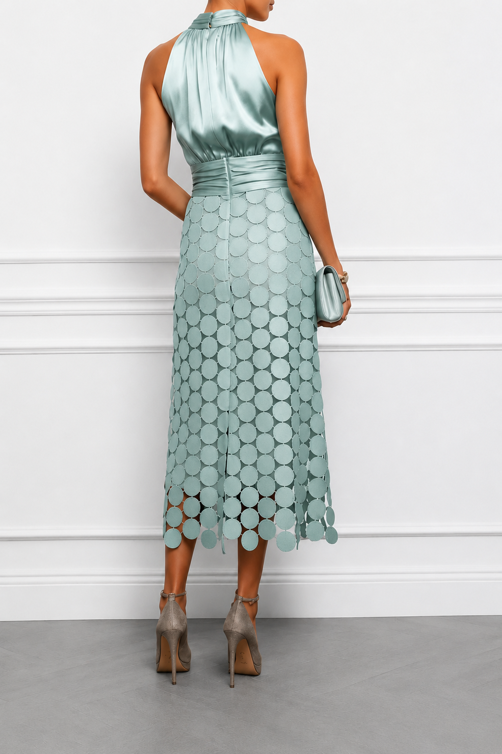 CLAIRE LYON | ROBE MIDI CHIC À COL HALTER POUR FEMMES