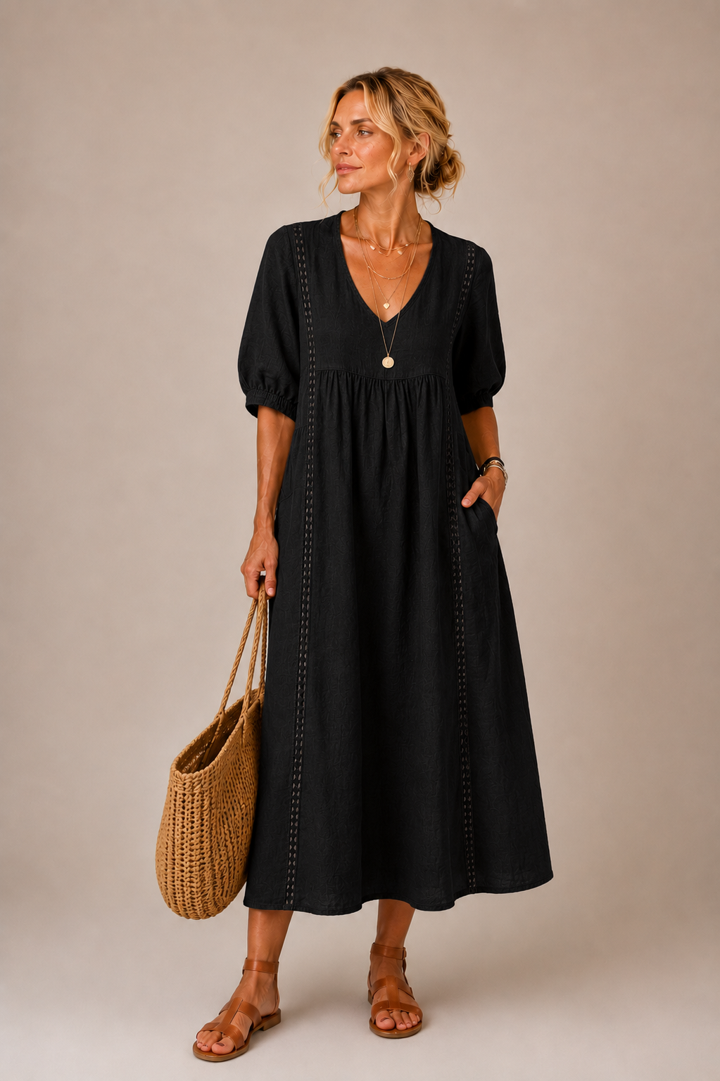 CLAIRE LYON | ROBE EN LIN ET DENTELLE POUR FEMME