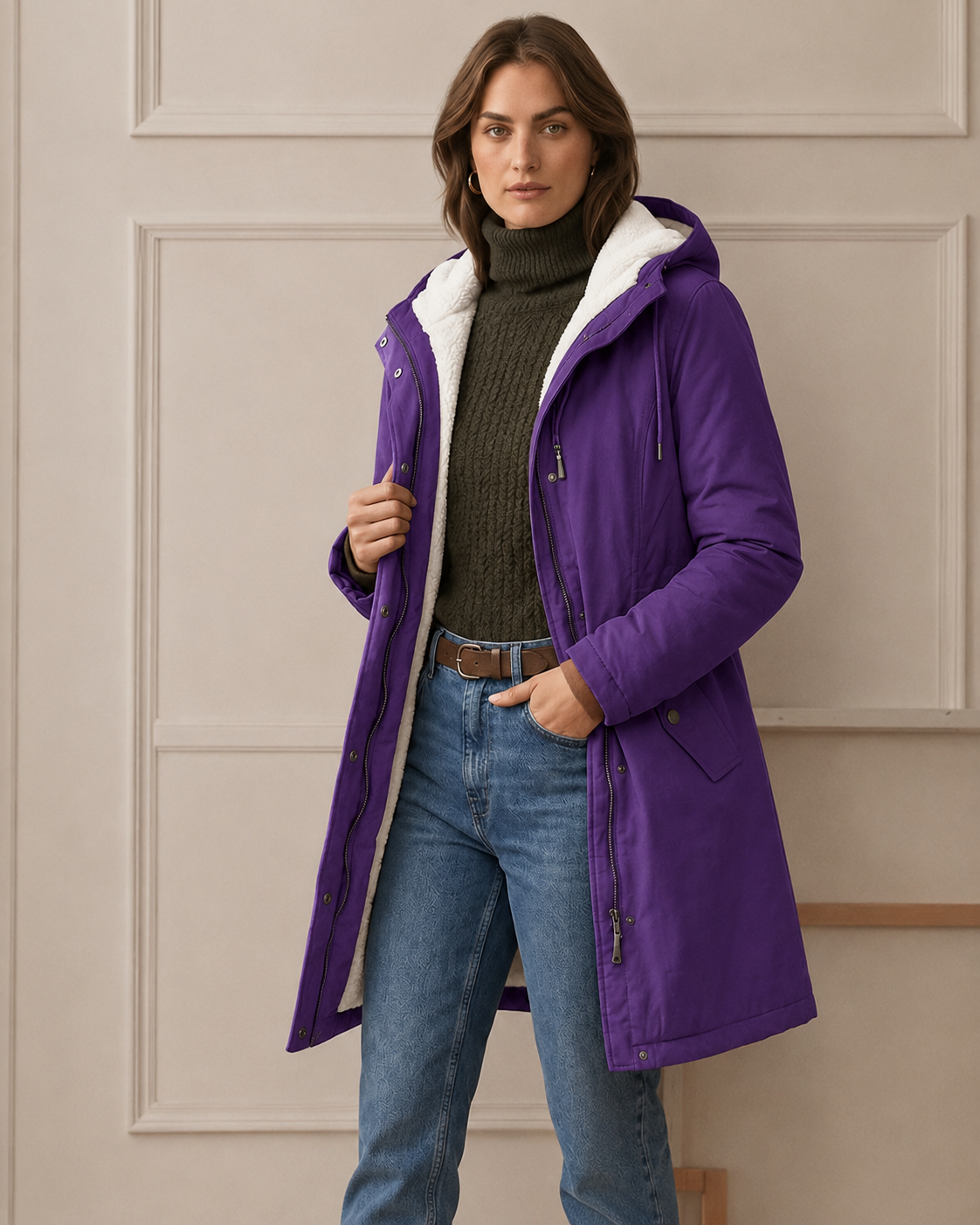 CLAIRE LYON | PARKA D'HIVER DOUBLÉE EN POLAIRE POUR FEMMES