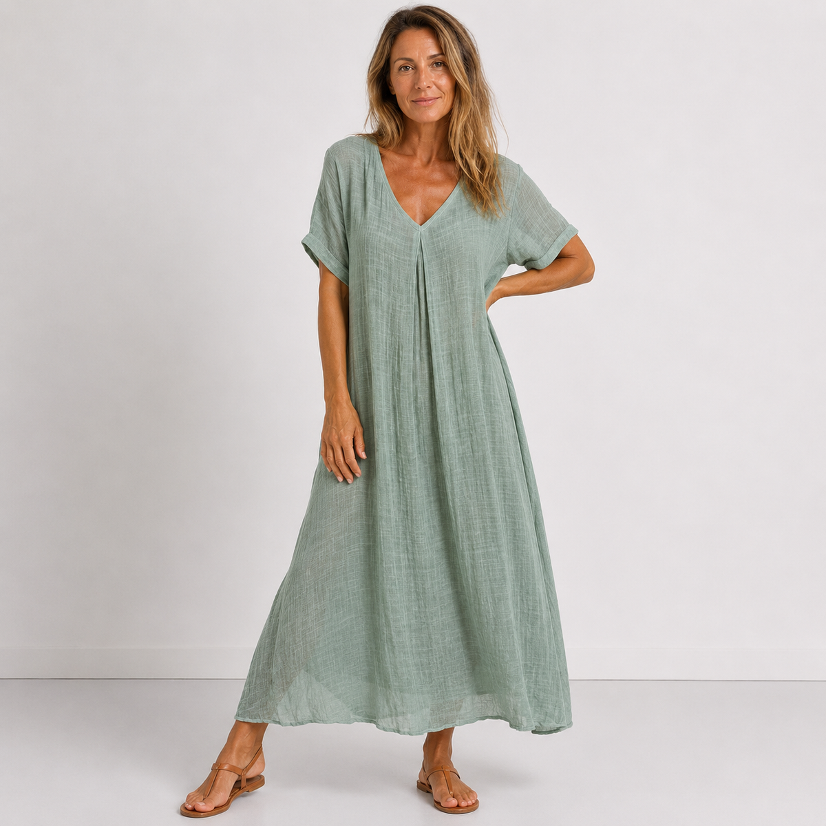 CLAIRE LYON | CLASSIQUE ROBE À COL EN V POUR FEMMES