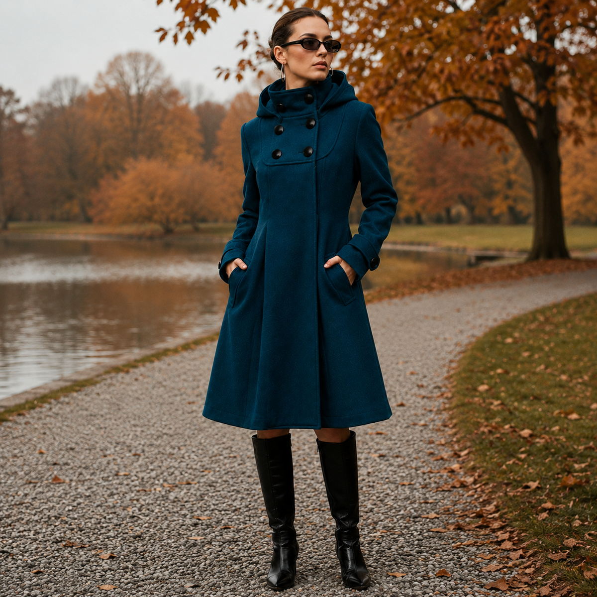 CLAIRE LYON | MANTEAU STRUCTURÉ À CAPUCHE POUR FEMMES