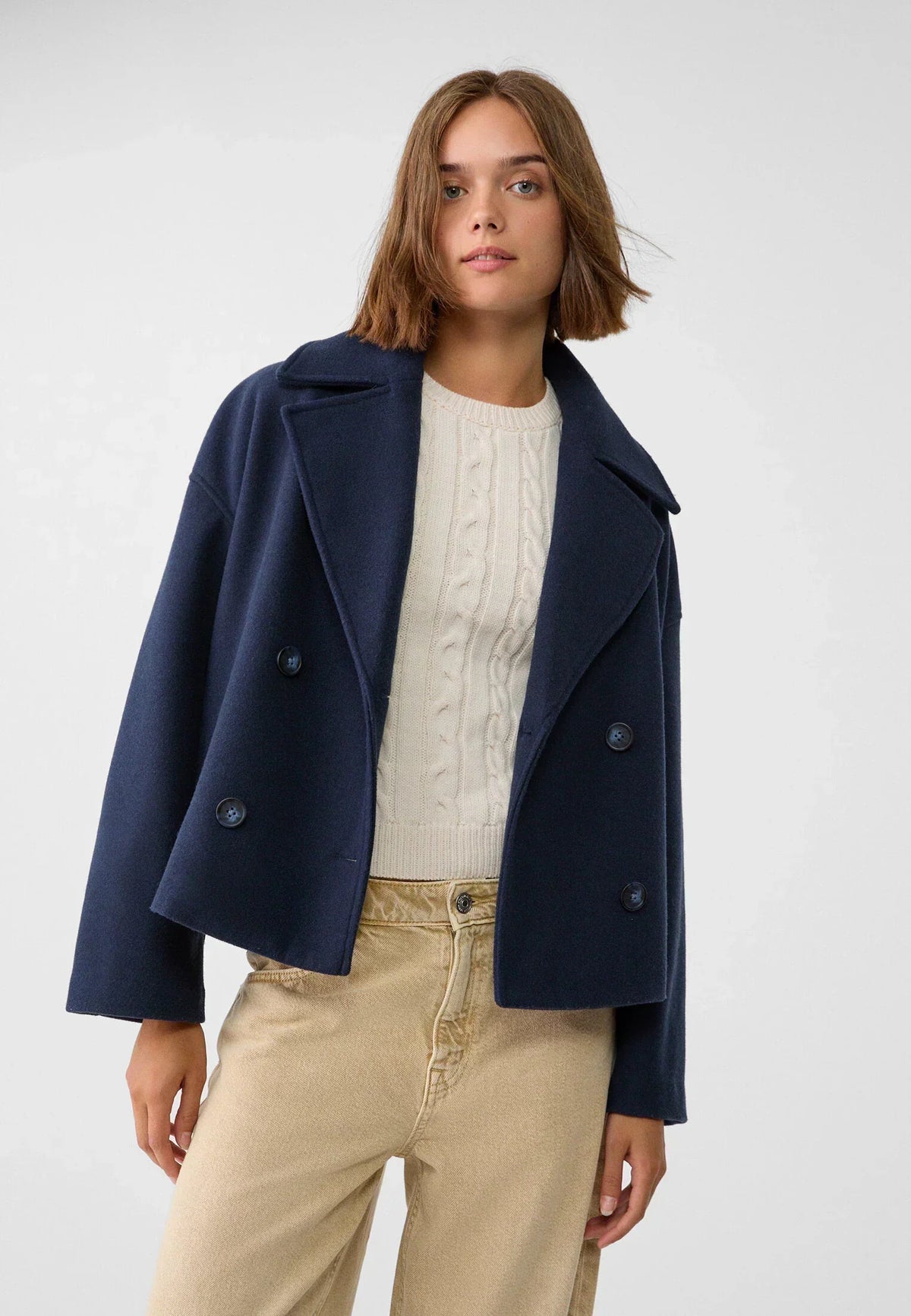 Veste Courte Femme Double Boutonnage Coupe Élégante