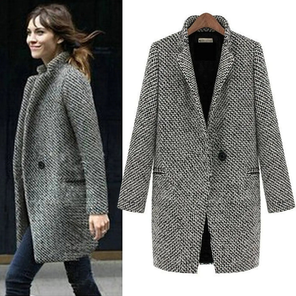 Evelyn - Manteau en Maille Chic pour l'Hiver