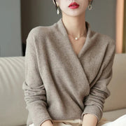 Pull Cache-Cœur Femme Col V en Maille Élégante