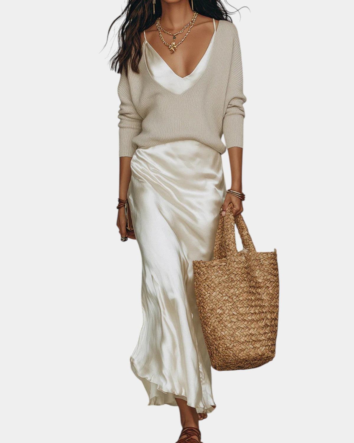 CLAIRE LYON | ROBE EN SATIN AVEC BLOUSE POUR FEMME