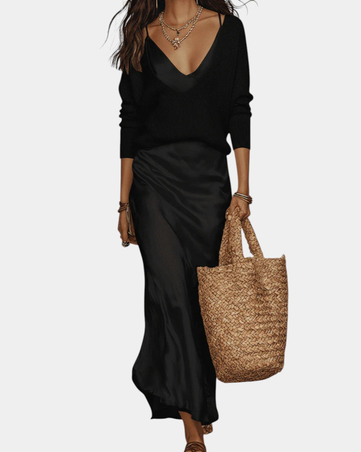 CLAIRE LYON | ROBE EN SATIN AVEC BLOUSE POUR FEMME