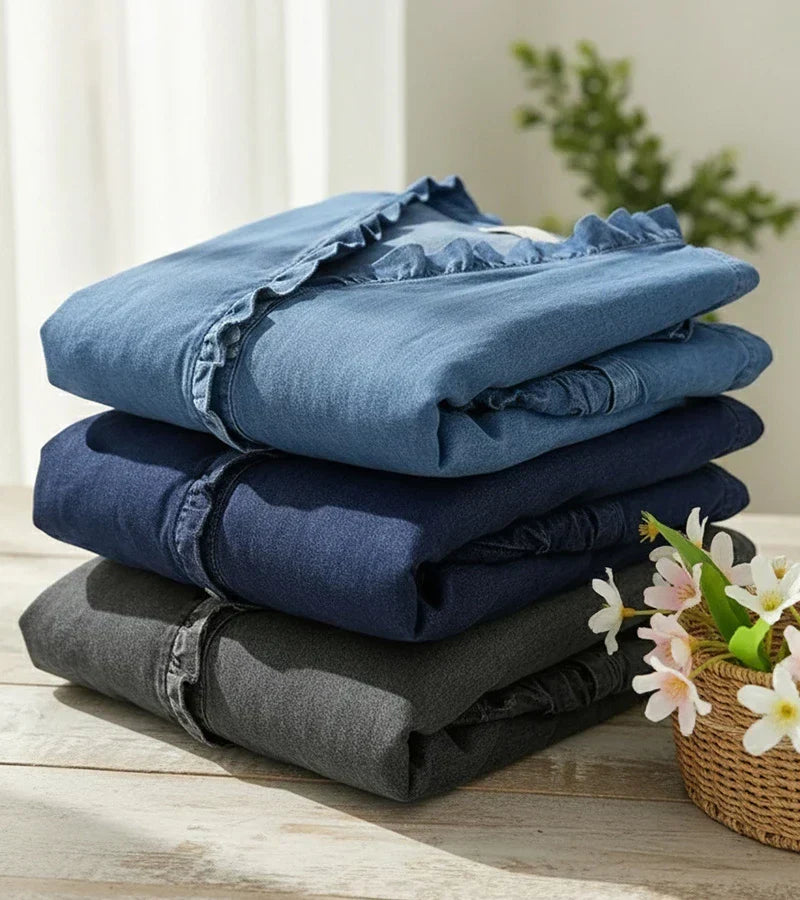 CLAIRE LYON | BLOUSE EN DENIM COL V POUR FEMME