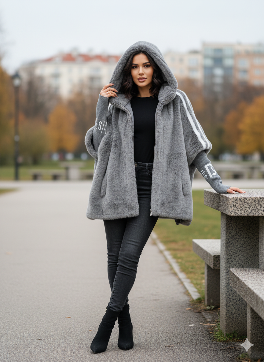 Manteau long en fausse fourrure femme – Oversize, chaud et élégant