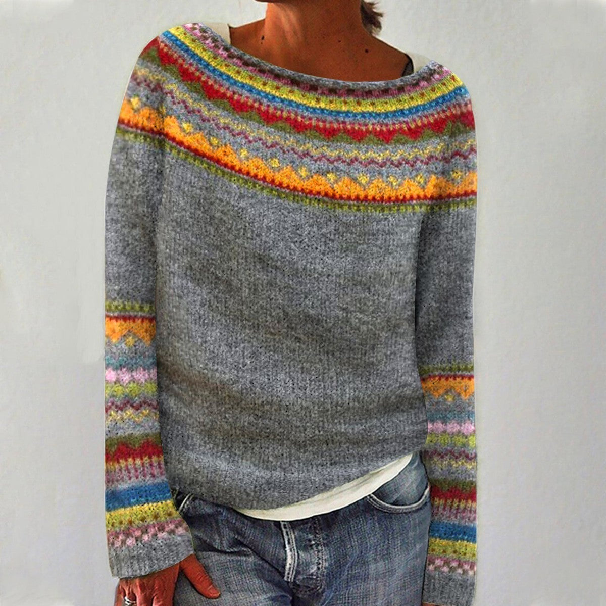 Anna - Pull automne vintage femme