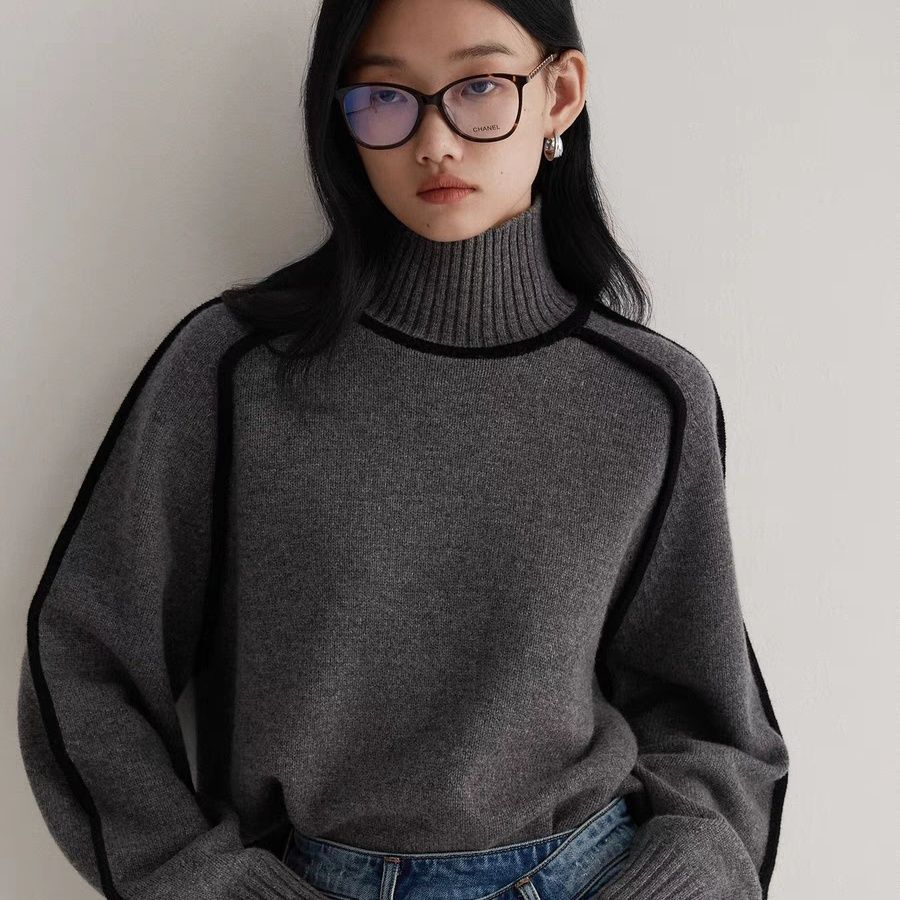 Emilie | Pull Col Montant Doux Similaire au Maille