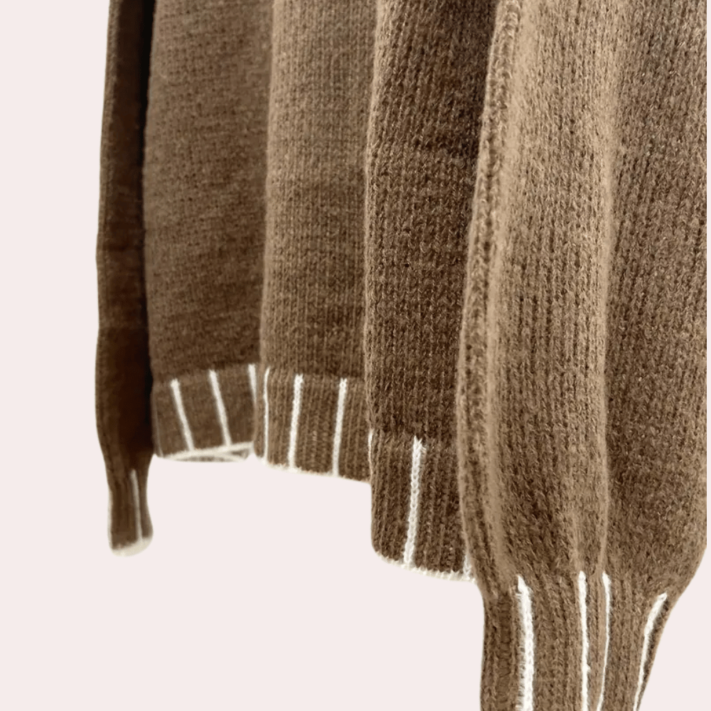Camille - Pull Maille Col Roulé Oversize Premium Femme