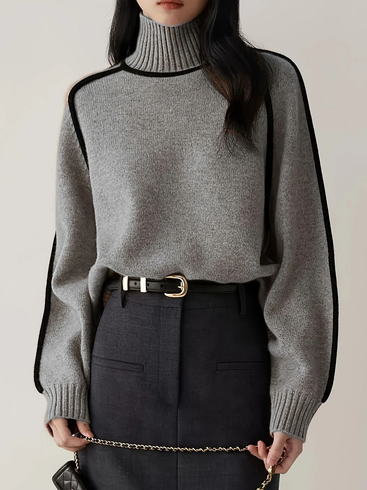 Emilie | Pull Col Montant Doux Similaire au Maille