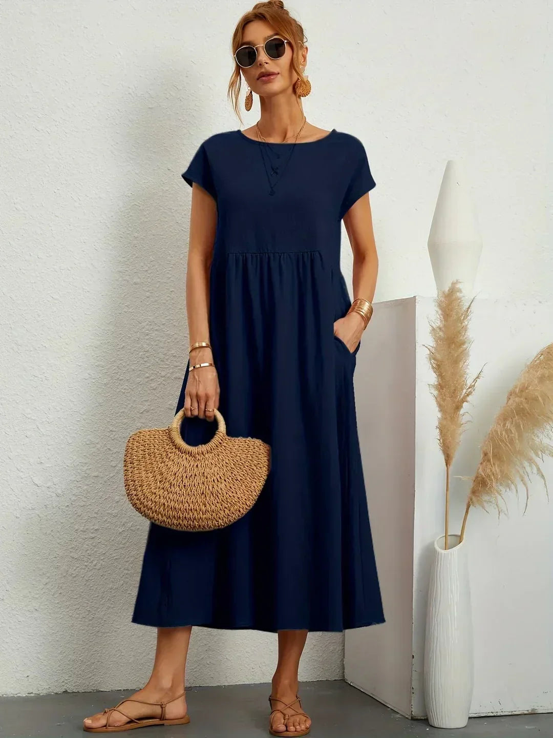 CLAIRE LYON | ROBE MIDI PLISSEE POUR FEMMES