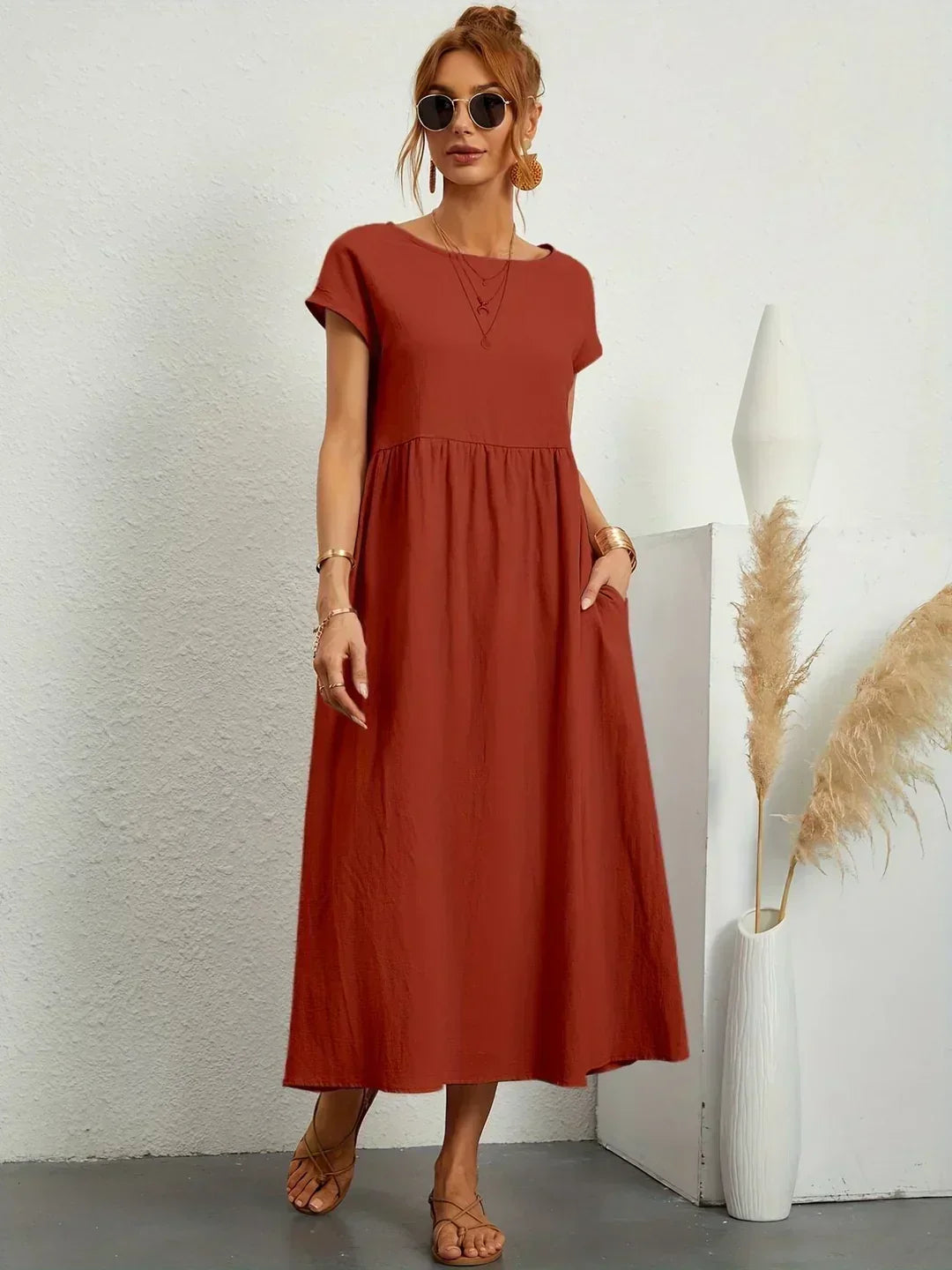 CLAIRE LYON | ROBE MIDI PLISSEE POUR FEMMES