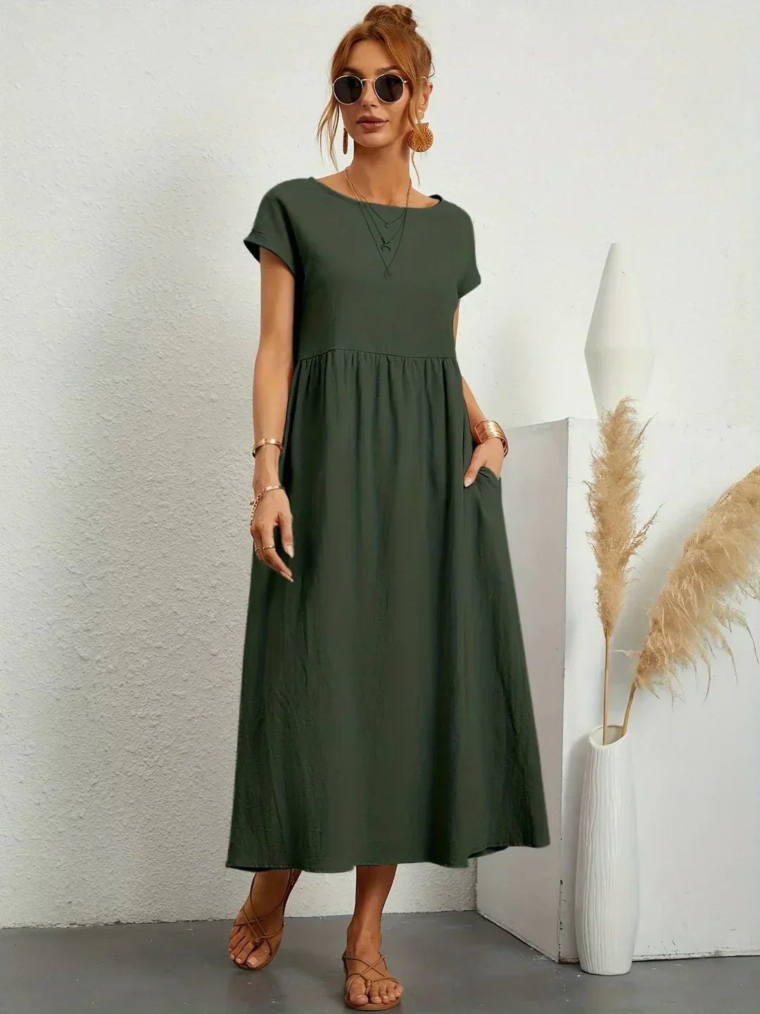 CLAIRE LYON | ROBE MIDI PLISSEE POUR FEMMES